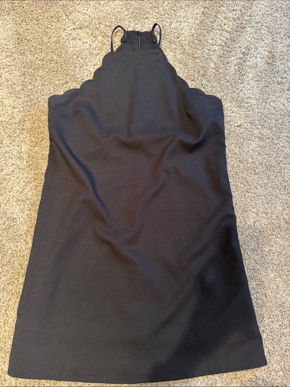 Lulu's Black Scallop Halter Mini Dress